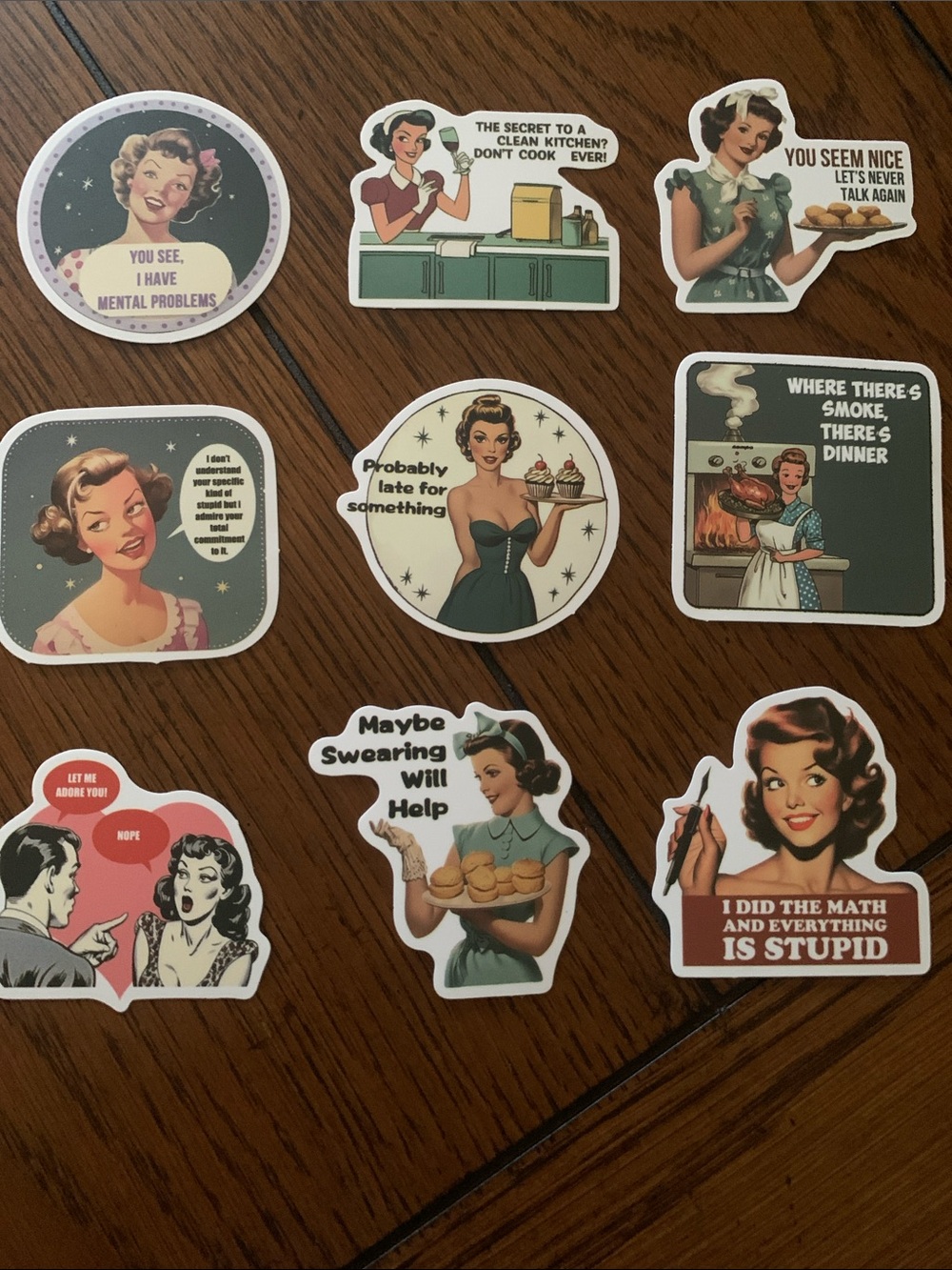 50 Piece Snarky Humorous Retro Sticker Set - Picture 5 of 11